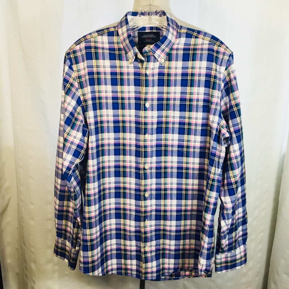 Charles Thrwhitt Plaid Slim Fit Button Down Shirt